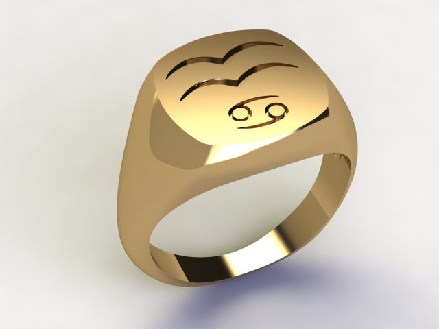 Anello Acquario / Cancro oro 18k