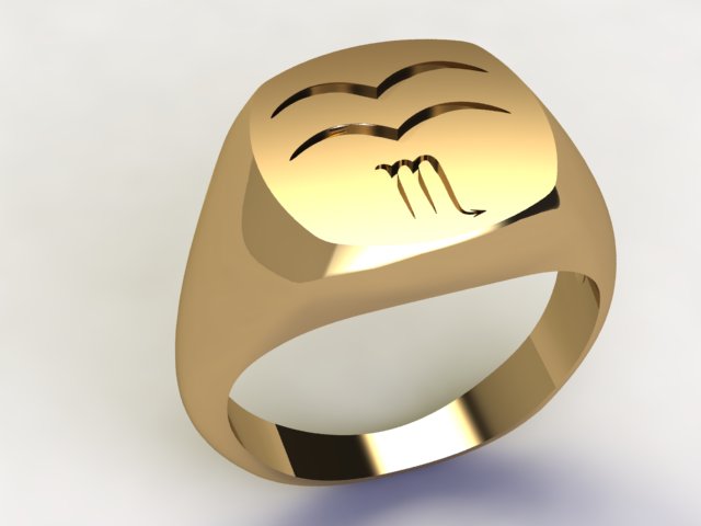 Anello Acquario / Scorpione Oro 18k
