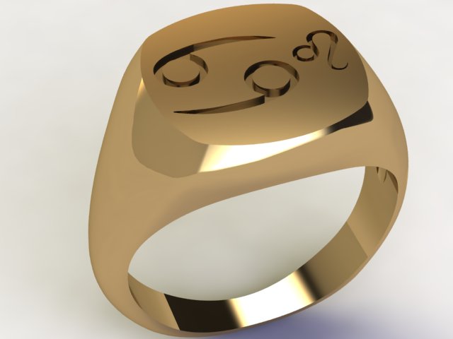 Anello Cancro / Leone Oro 9k