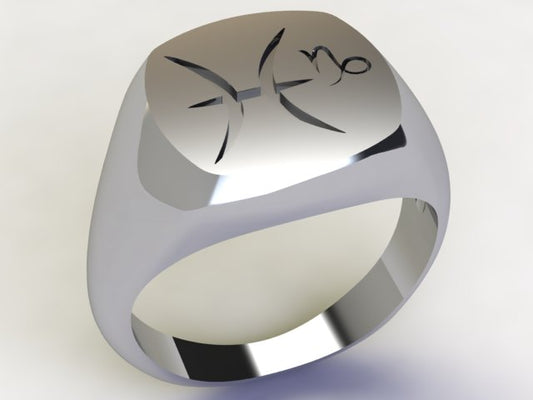Anello Pesci / Capricorno Argento 925