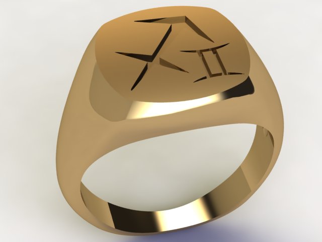 Anello Sagittario / Gemelli Oro 9k