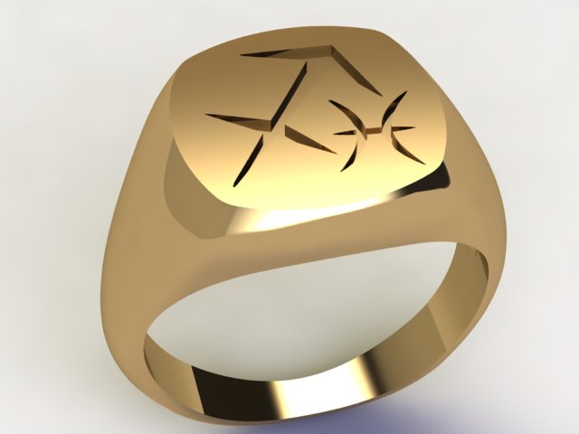 Anello Sagittario / Pesci Oro 9k