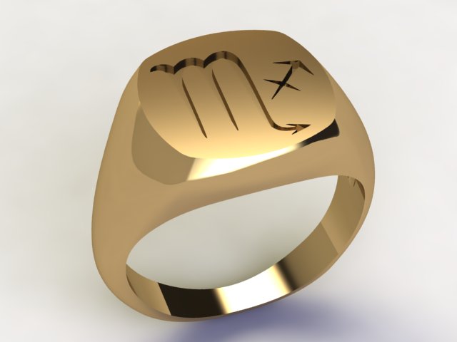 Anello Scorpione / Sagittario Oro 9k