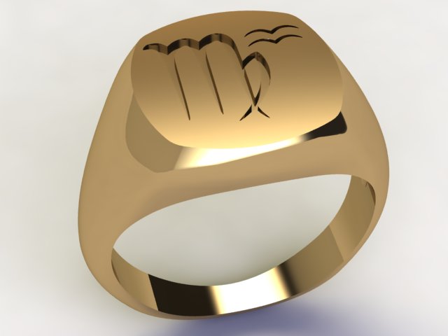 Anello Vergine / Acquario Oro 9k