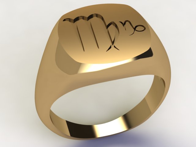 Anello Vergine / Capricorno Oro 9k