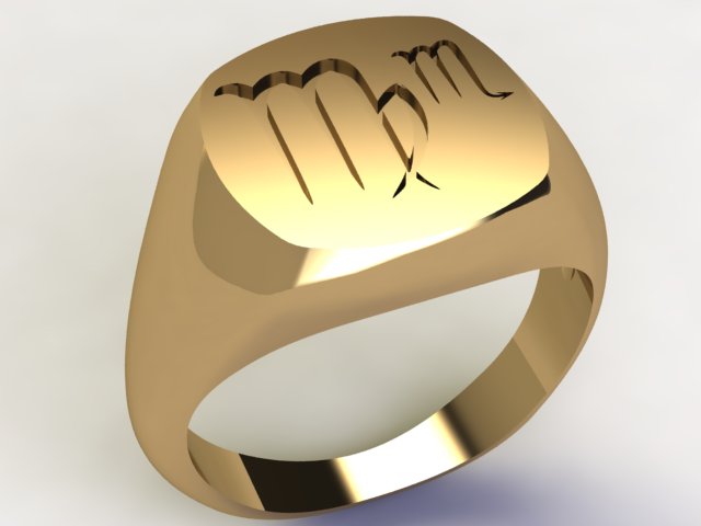 Anello Vergine / Scorpione Oro 9k