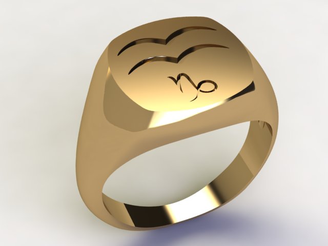 Anello Acquario / Capricorno oro 18k