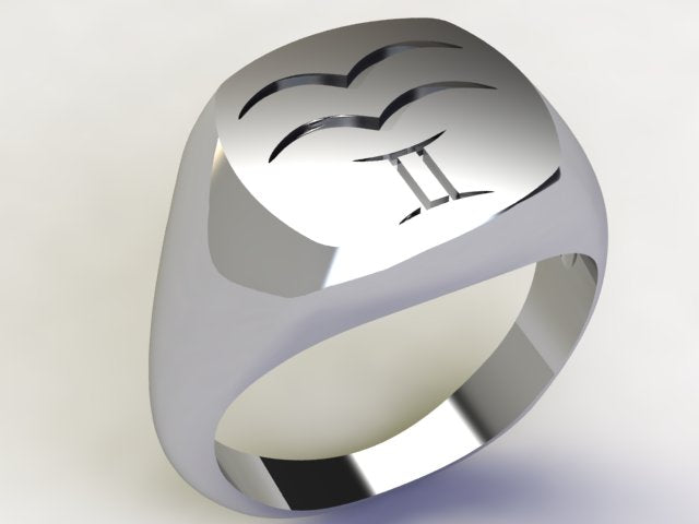 Anello Acquario / Gemelli Argento 925