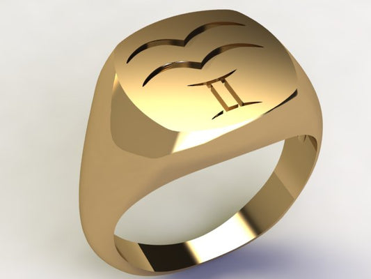 Anello Acquario / Gemelli Oro 9k