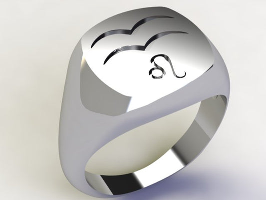 Anello Acquario / Leone Argento 925