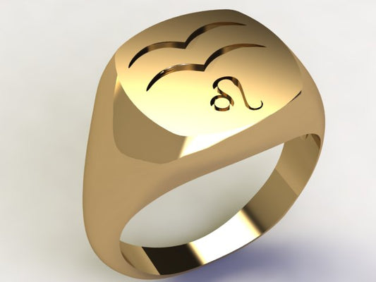 Anello Acquario / Leone Oro 9k