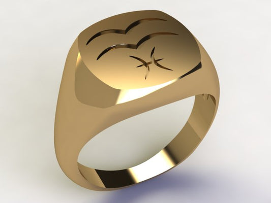 Anello Acquario / Pesci Oro 9k