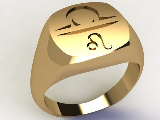 Anello Bilancia / Leone Oro 9k