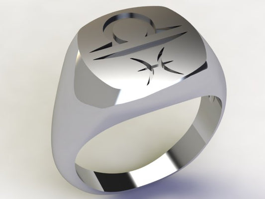 Anello Bilancia / Pesci Argento 925