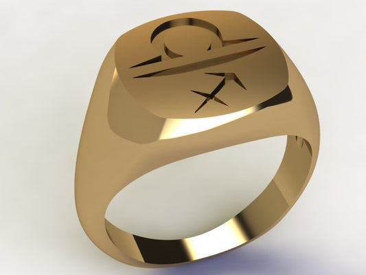Anello Bilancia / Sagittario Oro 18k