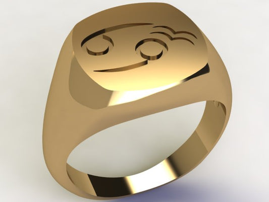Anello Cancro / Acquario Oro 9k