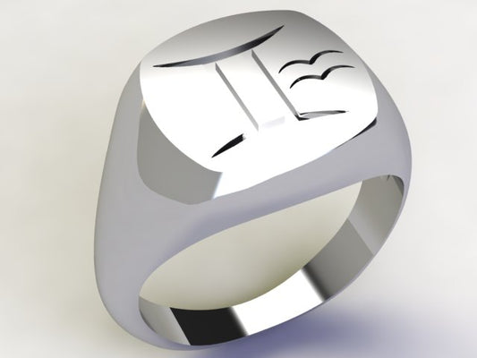 Anello Gemelli / Acquario Argento 925