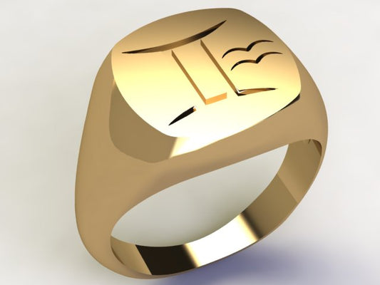 Anello Gemelli / Acquario Oro 9k