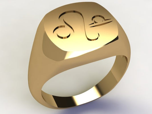 Anello Leone / Bilancia Oro 9k
