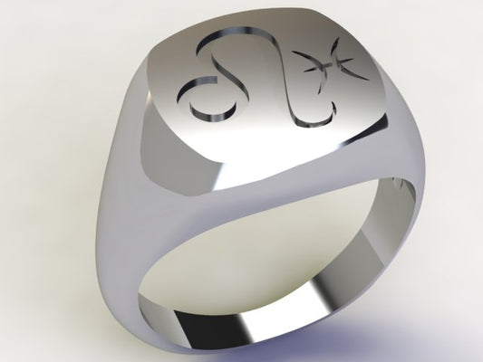 Anello Leone / Pesci Argento 925