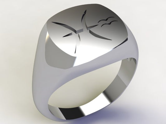 Anello Pesci / Acquario Argento 925