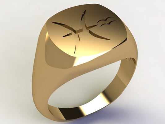 Anello Pesci / Acquario Oro 9k