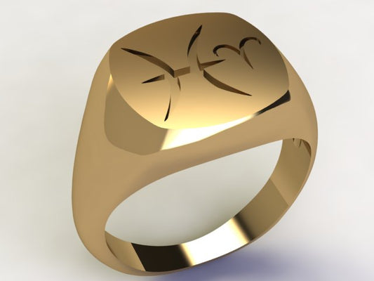 Anello Pesci / Ariete Oro 9k