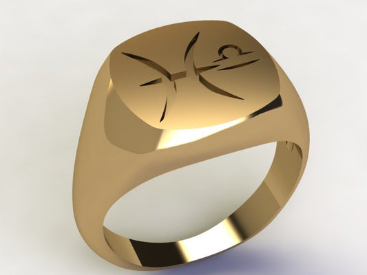 Anello Pesci / Bilancia Oro 9k