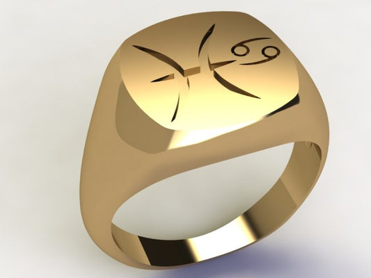 Anello Pesci / Cancro Oro 9k