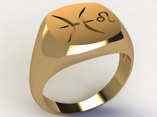 Anello Pesci / Leone Oro 9k