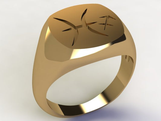 Anello Pesci / Sagittario Oro 9k