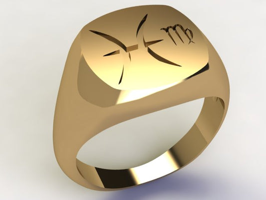 Anello Pesci / Vergine Oro 9k