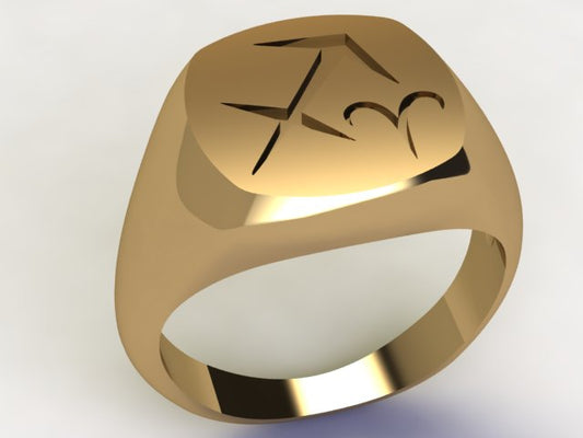 Anello Sagittario / Ariete Oro 9k