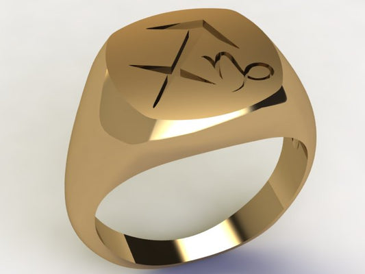 Anello Sagittario / Capricorno Oro 9k