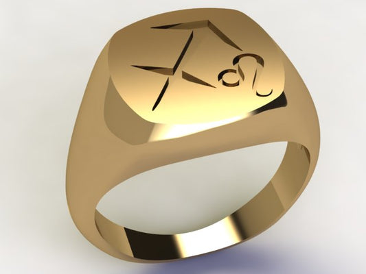 Anello Sagittario / Leone Oro 9k