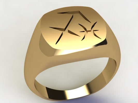 Anello Sagittario / Pesci Oro 9k