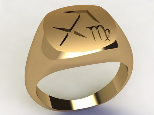 Anello Sagittario / Vergine Oro 9k