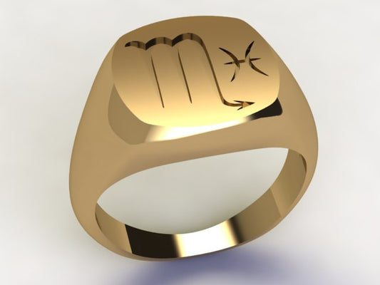 Anello Scorpione / Pesci Oro 9k