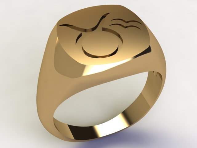Anello Toro / Acquario Oro 18k