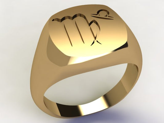 Anello Vergine / Bilancia Oro 9k