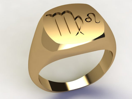 Anello Vergine / Leone Oro 9k