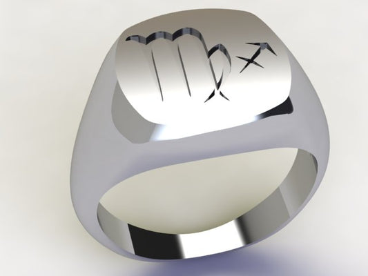 Anello Vergine / Sagittario Argento 925