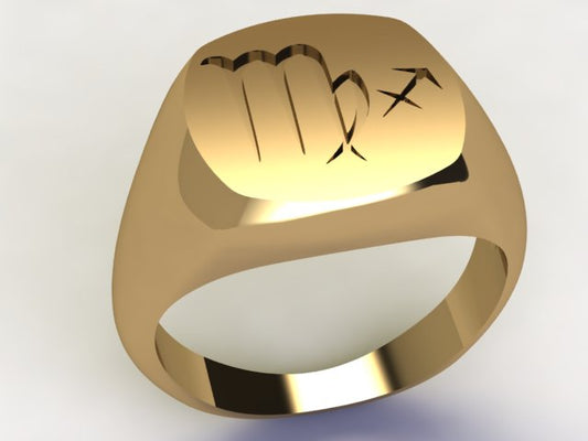 Anello Vergine / Sagittario Oro 9k